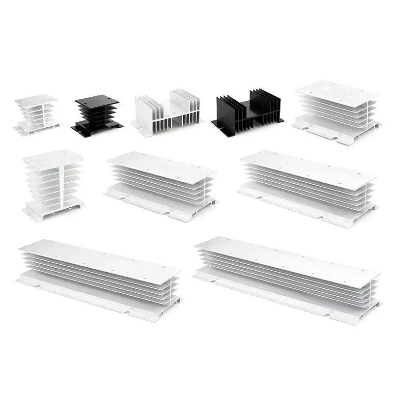 10A-100A Aluminum Heat Sink 12V 24V 48V 220V SSR Solid State Relay Cooling Base Single Phase/three Phase Small Radiator