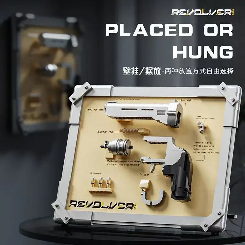 Classic Revolver Duo Building Blocks: Colt & Western Revolver Models, Detailed Collector‘s Display Set for Adult Enthusiasts