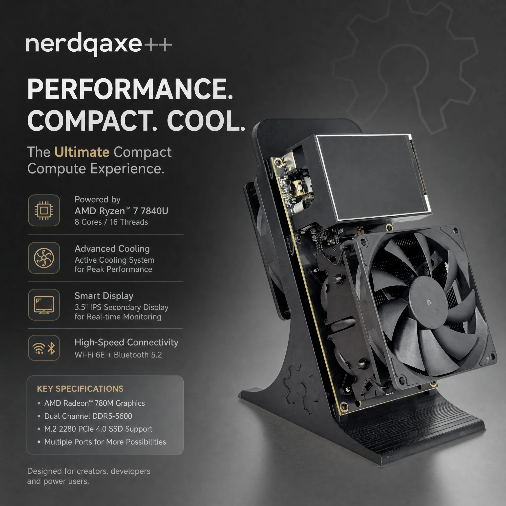 Image of yysluping Dual-Fan Bitcoin Miner mit LCD-Bildschirm – Open-Source-ASIC-Miner, geräuscharm für den Heim-Mining-Einsatz, integriertes kleines Display