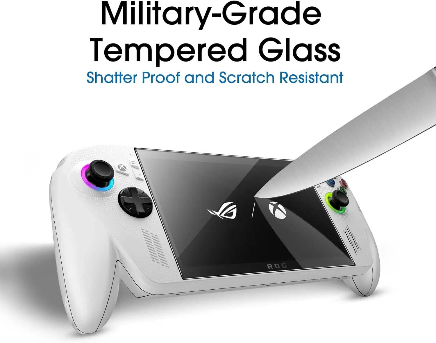 Zestaw akcesoriów 4 w 1 do ROG Xbox Ally X: etui ochronne z folią ochronną na ekran, torba do przenoszenia, pokrowiec z TPU i nakładki na analogi. — zdjęcie produktu 6