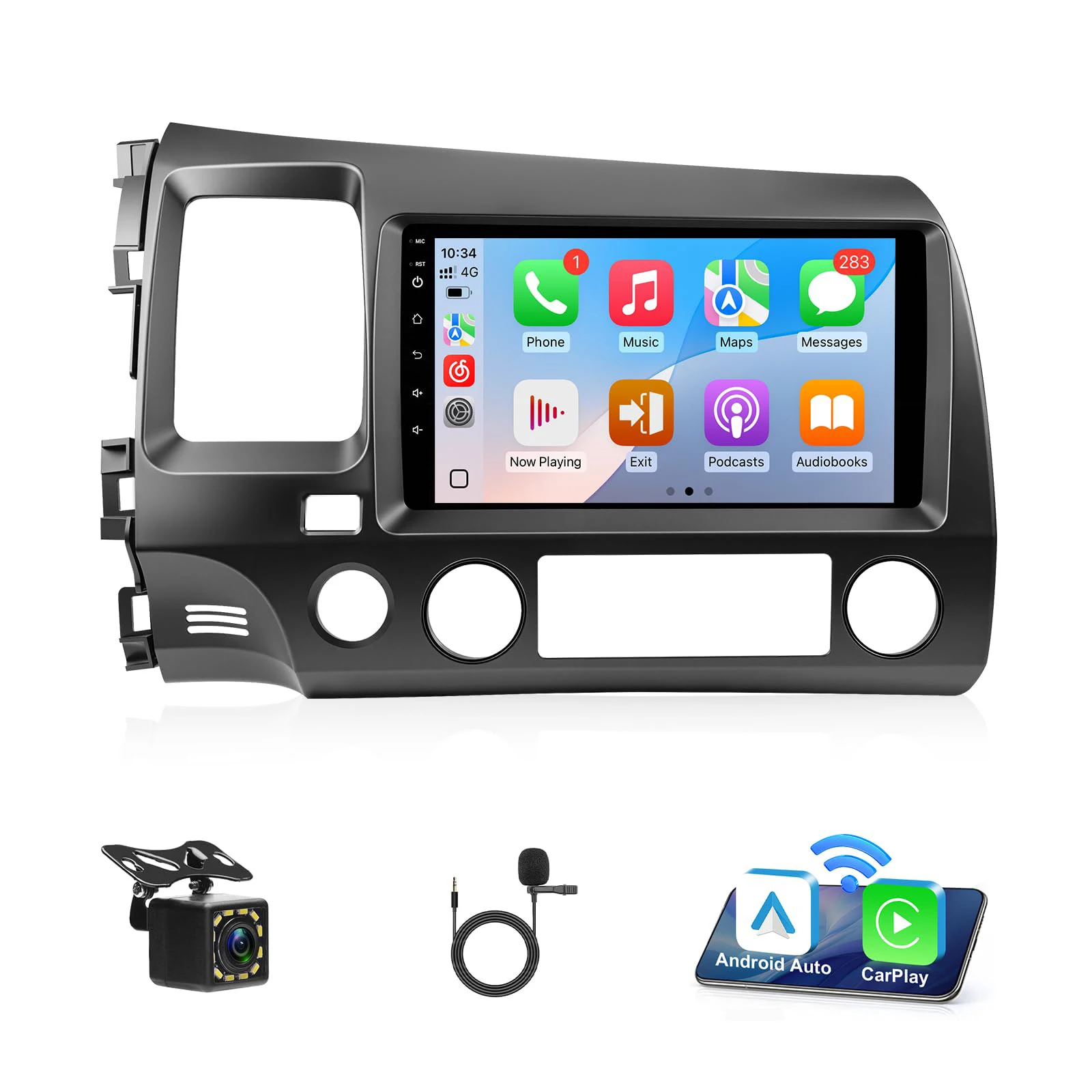 Car Radio for Honda Civic 2006 to 2011 Linux (Safety Vent Hole) Fast Boot Wireless CarPlay Android Auto