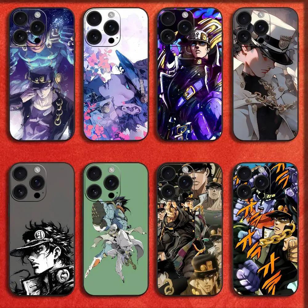 

Jojos JOTARO KUJO bizarre adventure Phone Case For iPhone 17,16,15,14,13,12,11,Pro,Max,Plus,E,SE4,Air,Mini Black Fashion Cover