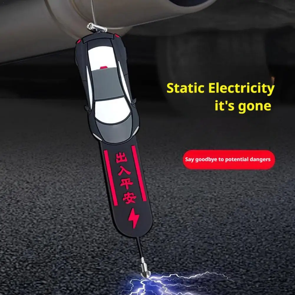 1Pcs Car Anti Static Strip Earth Belt Cute Automotive Conductive Rubber Ground Wire Strap for Car Vehicle Truck RV Safe Drive