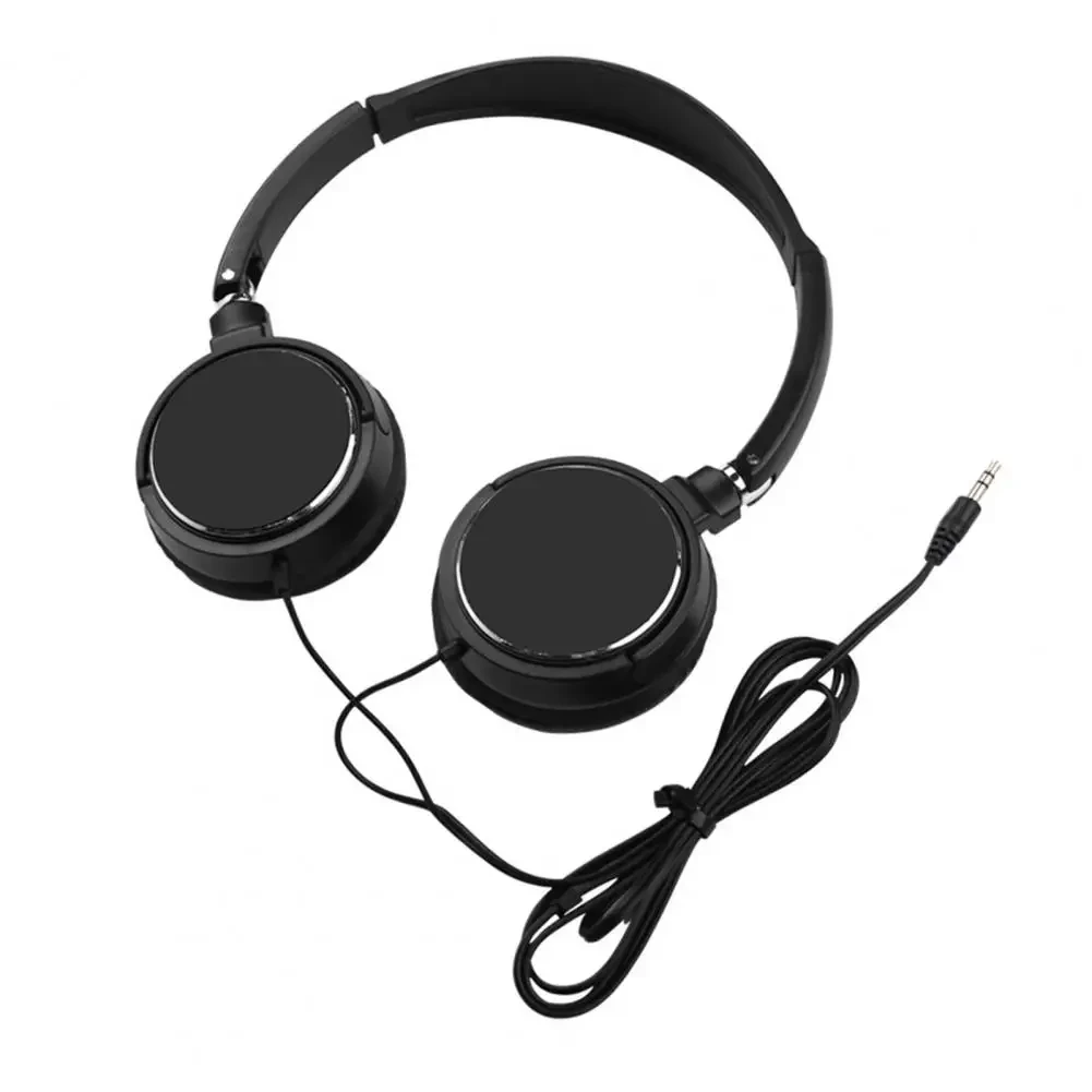 Wired Headset Compact Headphone PVC HiFi Stereo Sound Fashion Over Ear Wired Headphone