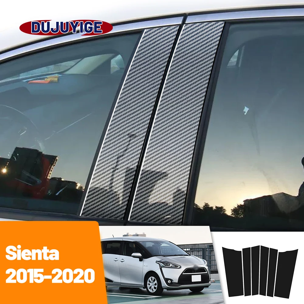 

For Toyota Sienta 2015-2020 2016 2017 2018 2019 Carbon Fiber Window Door Column Deal B C Pillar Post Cover Trim Sticker