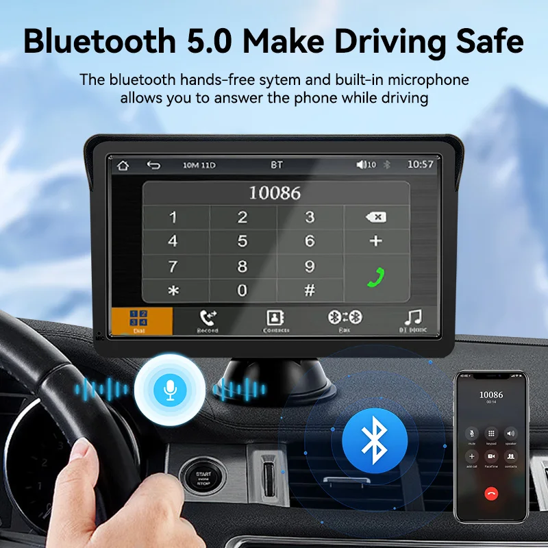 VENBES راديو السيارة اللاسلكي 7 بوصة Carplay أندرويد السيارات ميرورلينك مشغل فيديو الوسائط المتعددة شاشة تعمل باللمس دعم BT 5.0 WIFI للسيارة