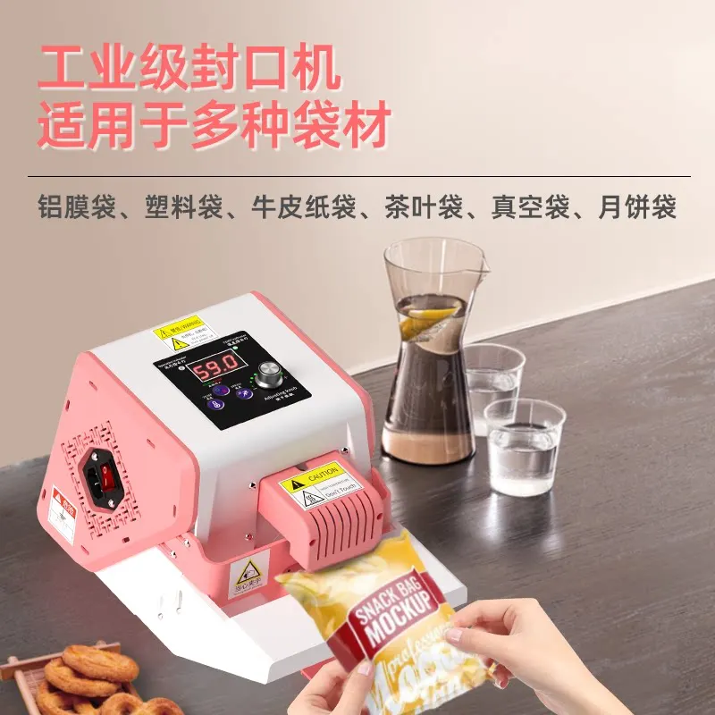 Mini Automatic Continuous Sealing Machine Commercial Home Use Heat Sealer for Snack Tea Aluminum Foil Baking Bags