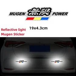 3D Mugen Power Logo Rear Trunk Night Reflective Light Car Emblem Badge Sticker Decals For Honda Accord Civic Crv City Jazz Hrv