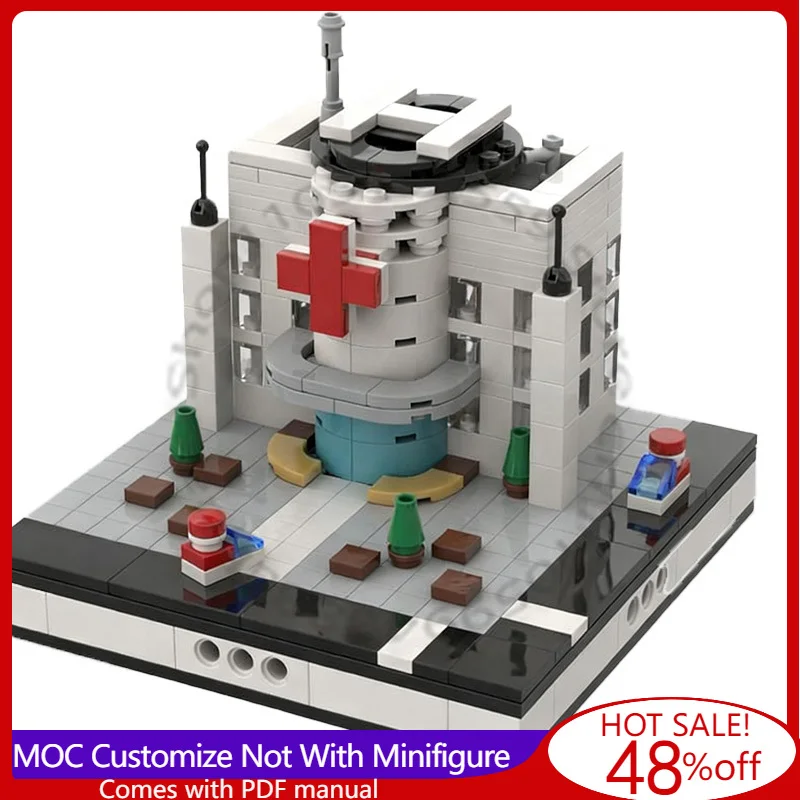 

Набор строительных блоков 388 деталей: Серия «Больница» для мини-модульного города MOC. Сборная модульная конструкция. Игрушка для мальчиков. Подарок на Рождество.