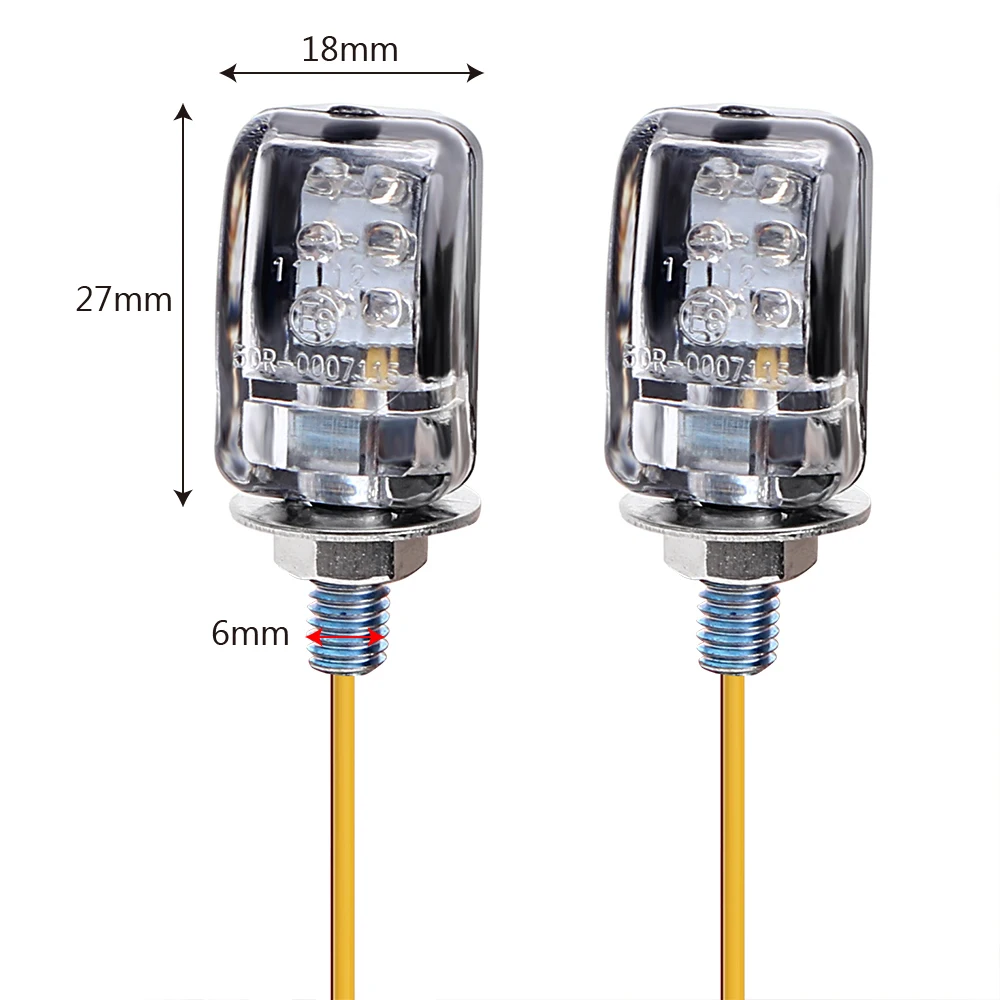 A pair Indicators Motorcycle Bike 12V 6 LED Indicator Blinker Mini Turn Signal Light