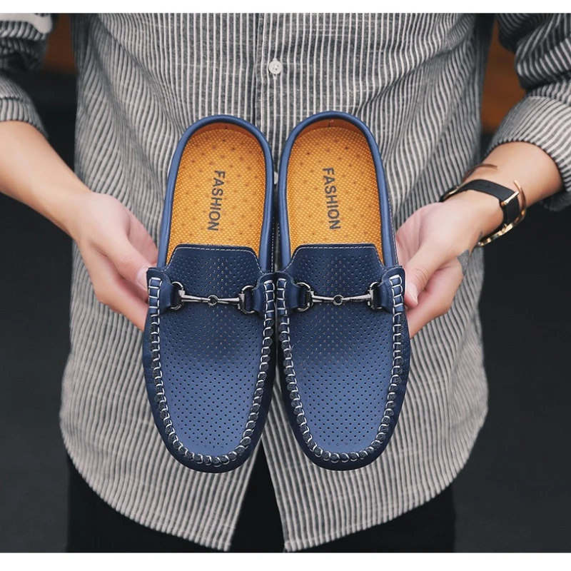 

Men's Flat Breathable Cut-out Low-top High-quality Round-toe New Solid-color Soft-soled Lightweight Casual Walking Shoes