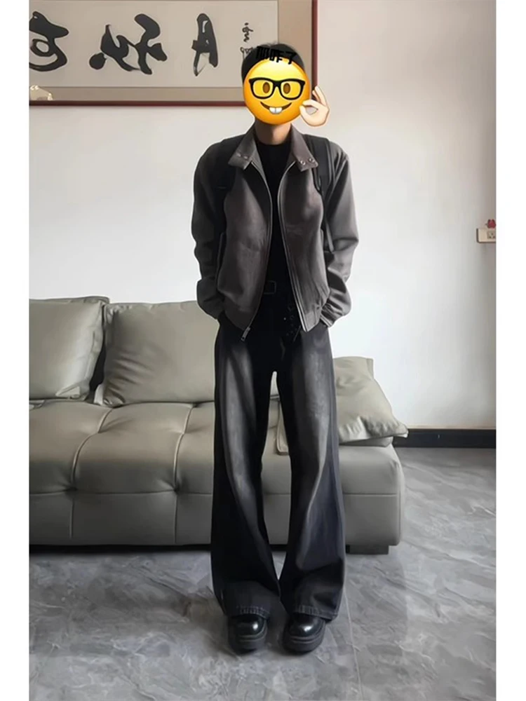 

Мужские джинсы Waed Bla прямого кроя, в американском ретро-стиле, молодежные, модные, из смесового хлопка и полиэстера, износостойкие