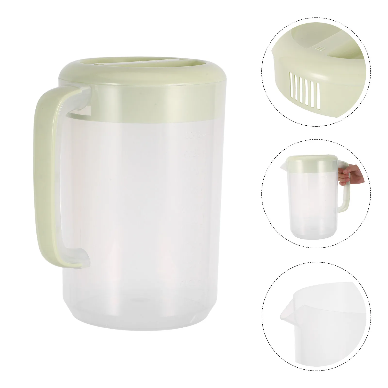 Jarra Grande de Plástico Transparente para Agua Fría, 5L, para Té Helado, Bebidas, Contenedor para Jugo, Jarra para Refrigerador, Garrafa Grande para Agua