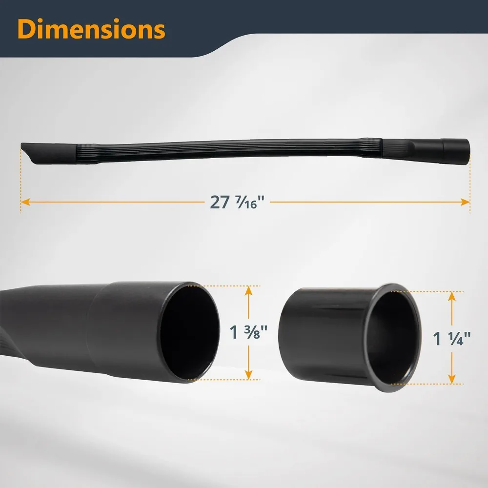 Kit de accesorios para aspiradoras en seco y húmedo de 6 piezas con herramienta para hendiduras flexible para limpieza de taller y coche