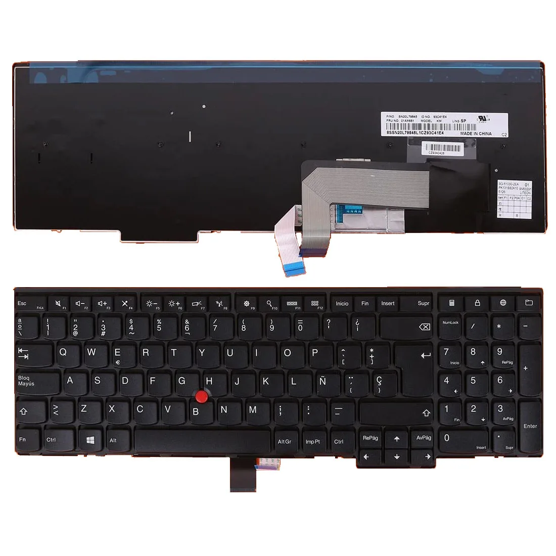 

SP Spanish New Laptop Keyboard For Lenovo ThinkPad E531 E540 L540 T540 T540P T550 T560 W550S W540 W541 SN20L79845 01AX661