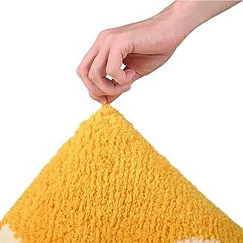 Lemon Bath Mat Cute Non-Slip Fruit Rug Kitchen Mat Yellow Lemon Bathroom Decor Fun Kids Rug, Machine Washable 48 X 60Cm