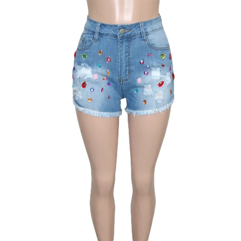 Dames Jeans Vrouw Streetwear Mode Casual Flanging Decor Denim Shorts Recht Been Y 2K Denim Shorts Dames Zomer 2024 Nieuw