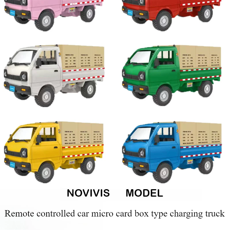 

RC Cargo Truck - Electric Remote Control Van Toy, Rechargeable Mini Simulation Delivery Vehicle with LED Lights for Kids