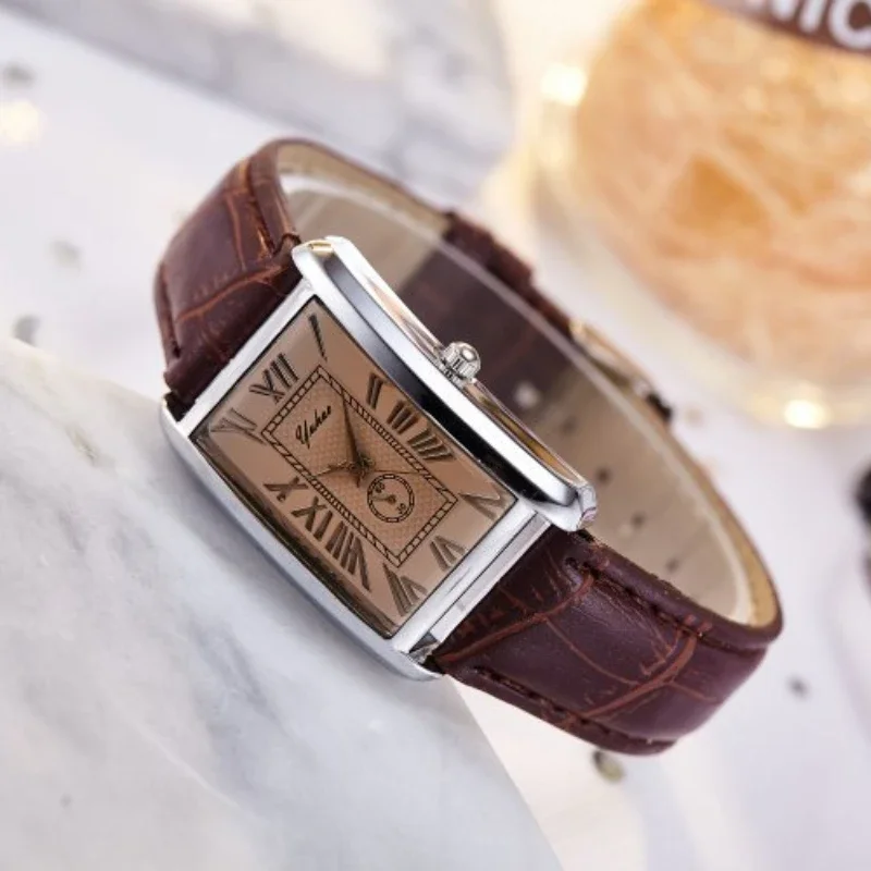Couple Luxury Quartz Watch, Rectangle Dial Gift