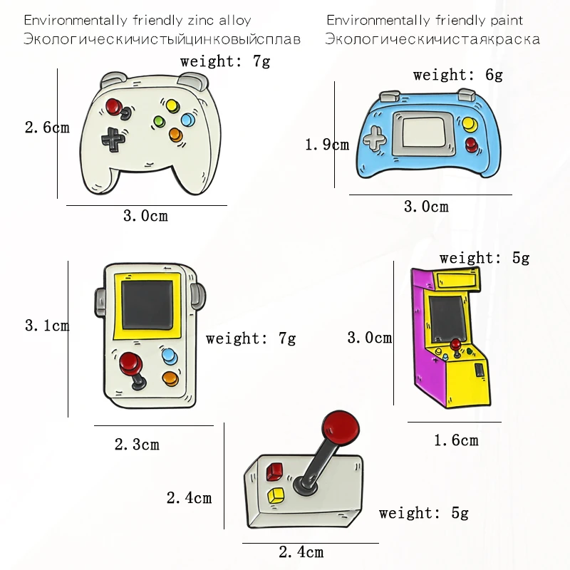 Retro Arcade Play Game Enamel Brooch Lapel backpack badge Gifts brosch Bijoux Cute Play Game Handle controller Gameboy Pines