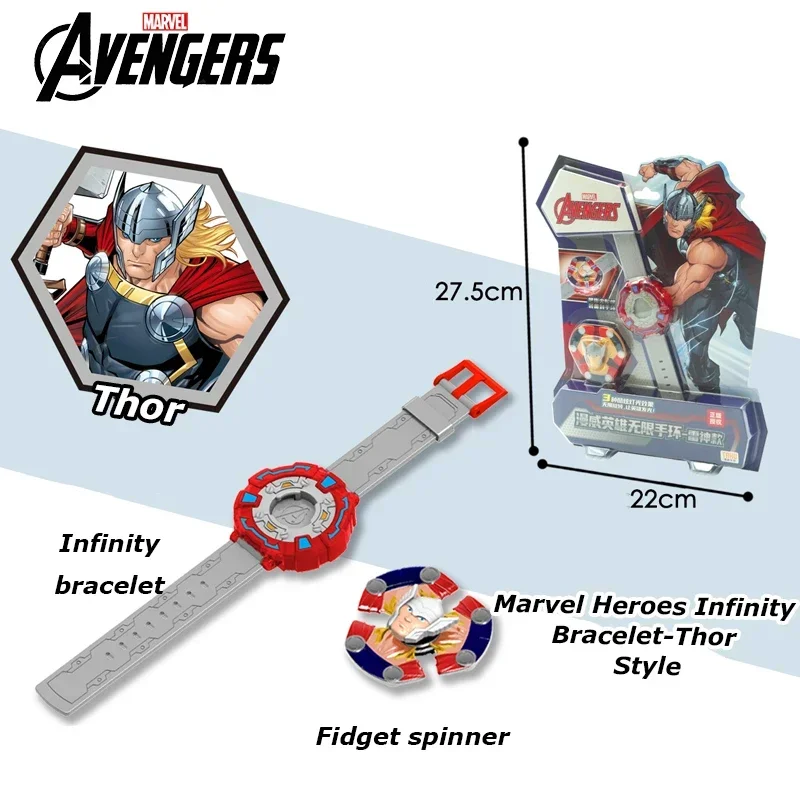 Pulsera giratoria de Los Vengadores de Marvel para niños, juguete periférico de película brillante, estilo Thor 2, piezas, tres tipos