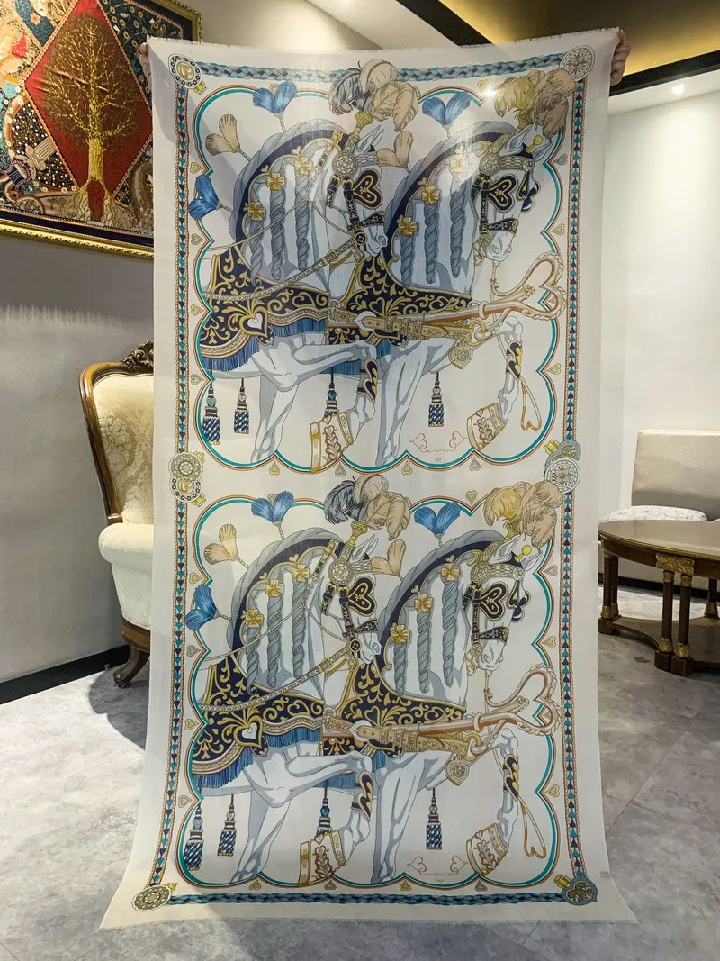 

Horse Tassel Long Cashmere Scarf For Women Luxury Cashmere Scarves Pashmina Shawl Winter Foulard Femme Cachemire 200 100cm