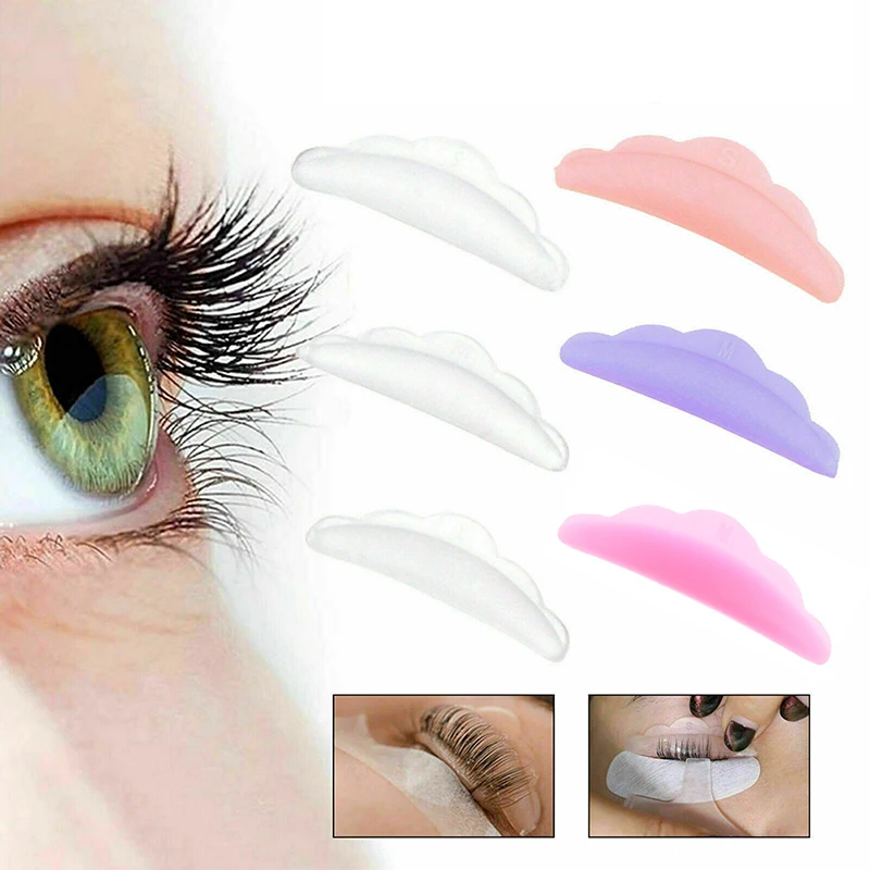 Silicone Eyelash Lifting Kit, bobes reutilizáveis, cílios Pads, Cílios Extensão Perm Tools, Multicolor Curl, Kit Acessórios, 5 Pares