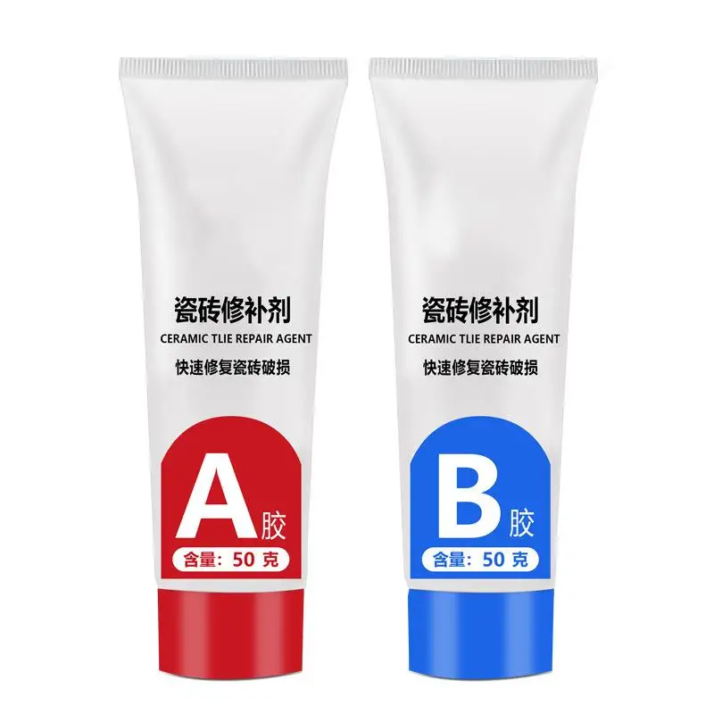 100g Tile Repair Agent AB Adhesive Ceramic Repair Glue Marble Floor Tile Toilet Washbasin Repair Glue Crack Repair Caulk Glue