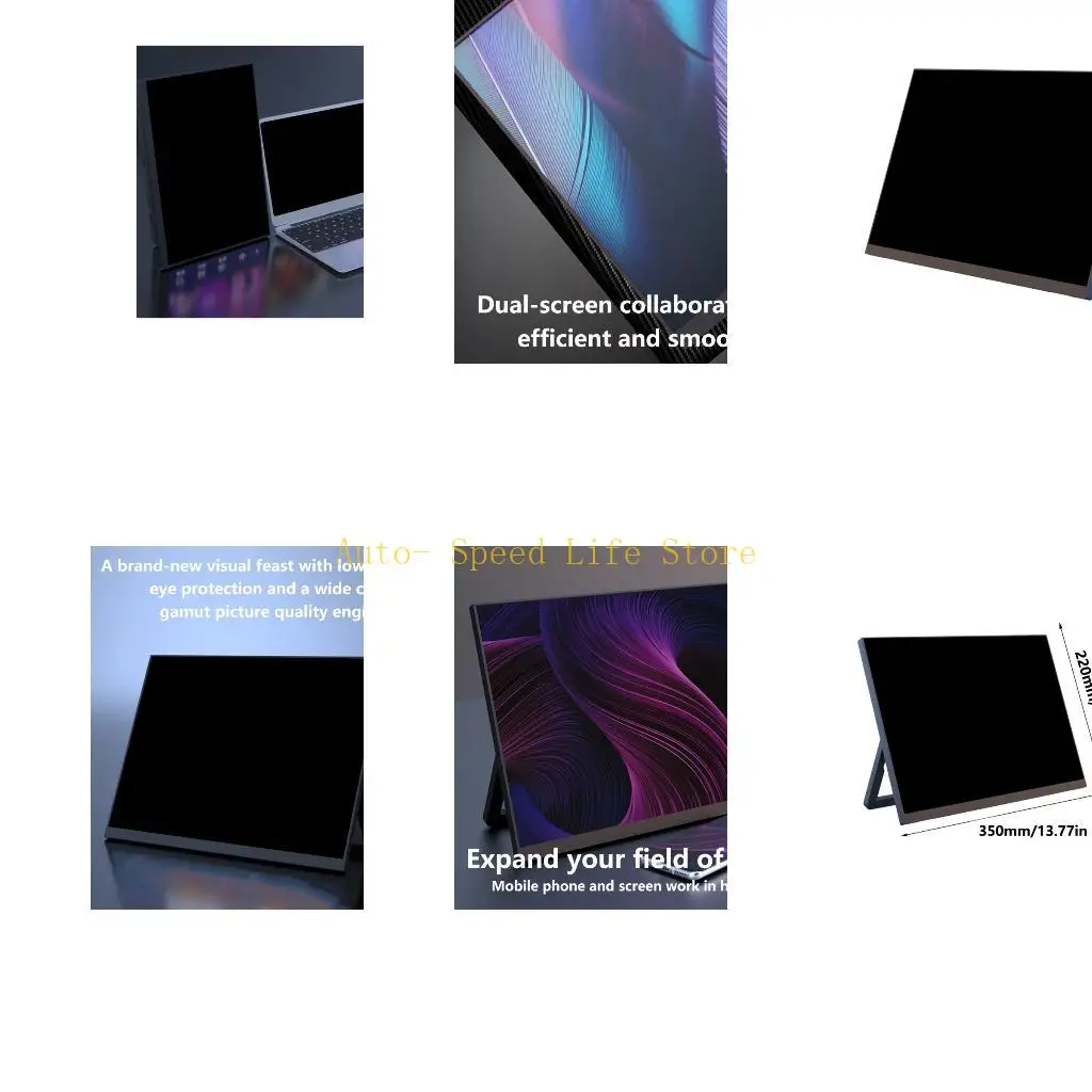 

02DA 15.6inch AntiGlare Portable Screen with Builts In Stand Mini HDTV and Type C
