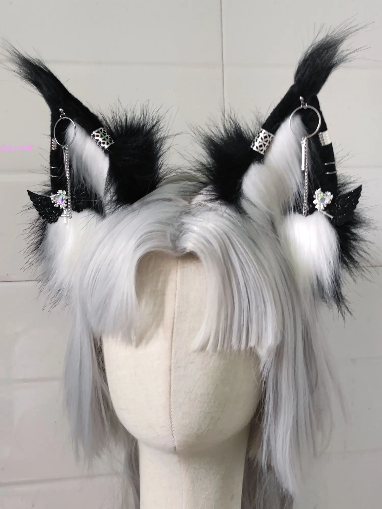 New Custom Halloween Sweet Cat Furry Wolf Ear Headdress  Anubis Hu Lang Ear Hair Hoop Beast Ear Cosplay Headband Accessories