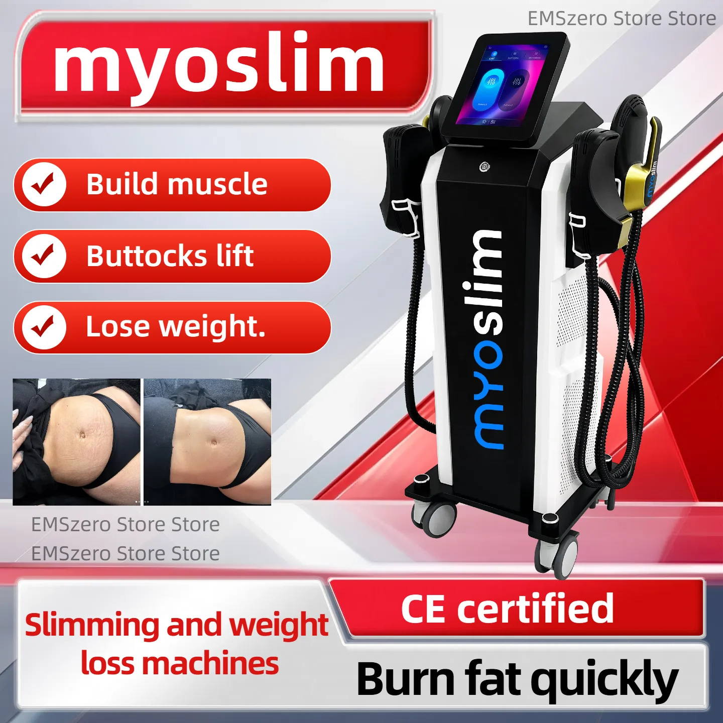 

MYOSILM 6500w NEO Body Slimming Nova Fat Burning Muscle MYOSILM Body Sculpting Electromagnetic Stimulate Machine
