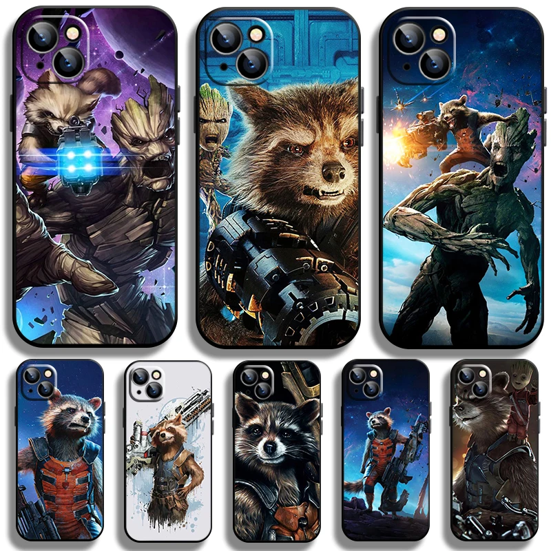 

Rocket Raccoon Marvel Black Phone Case For Apple iPhone 15 14 13 12 11 Pro Max Mini XS Max X XR 7 8 Plus Cover