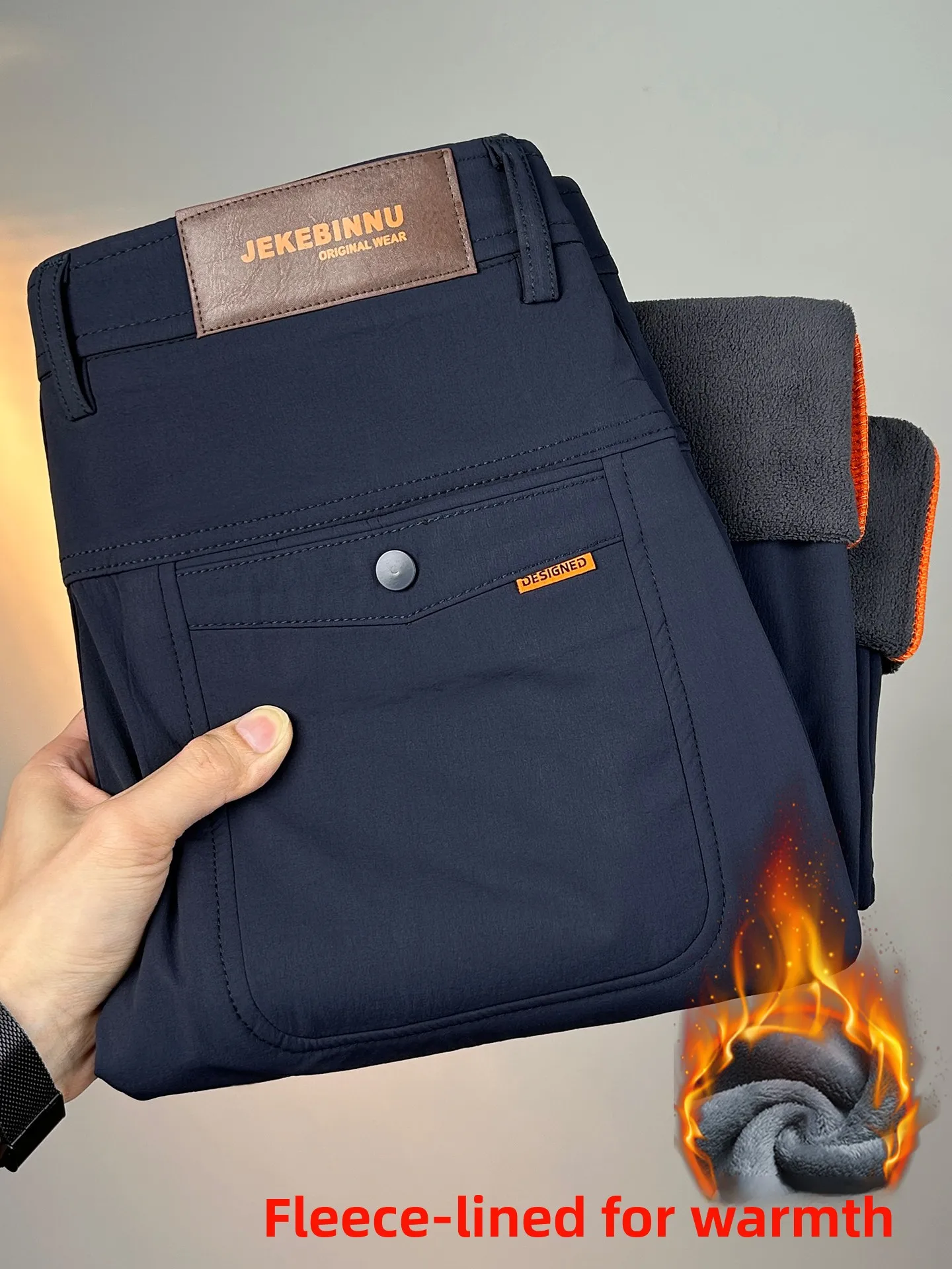 

Thiened Fce Men's Casual Pants Autumn Winter New Sle Comfortable Warm Busin Loose Straight Leg Pants for Men