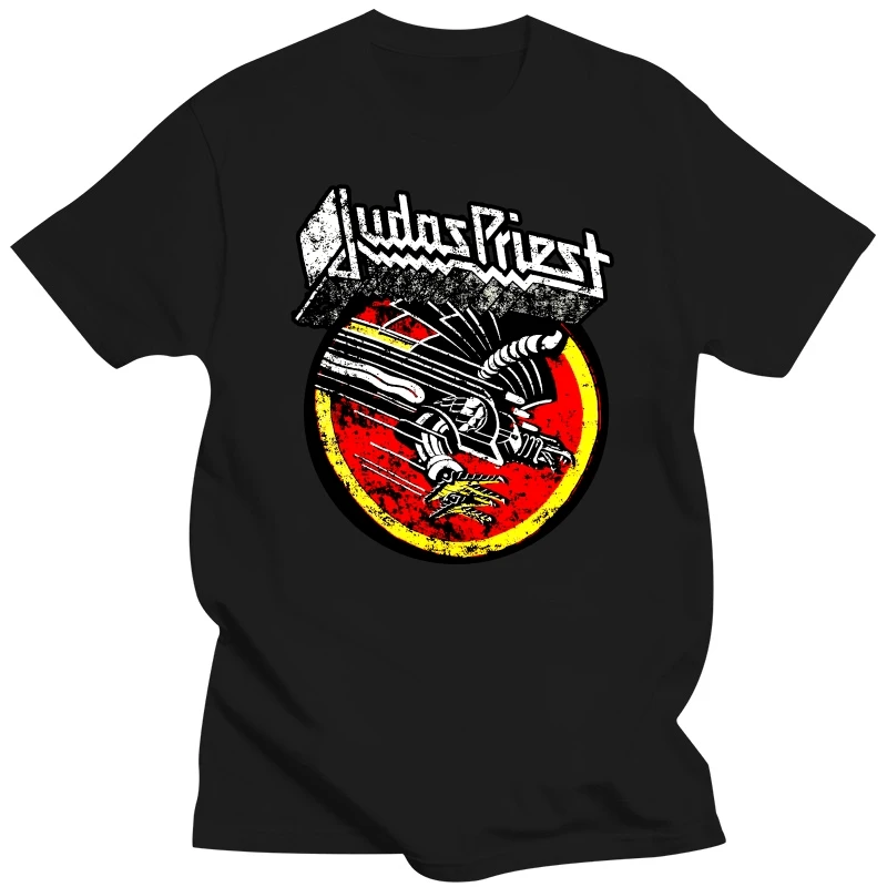 Judas Priest T Shirt Cool Black Graphic Print Retro Vintage Band Tees 1-A-169 O-Neck Hipster T shirts