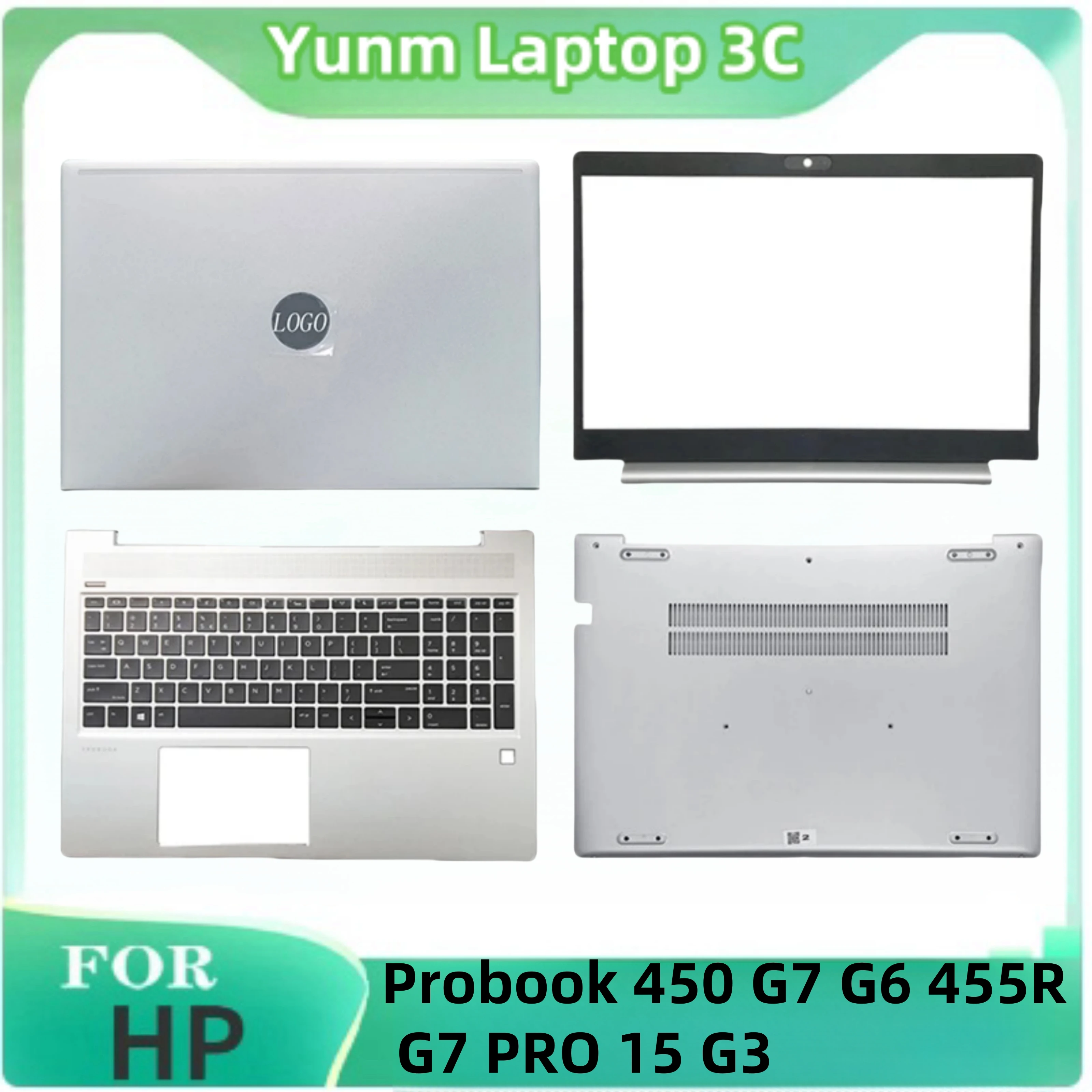 For HP Probook 450 G7 G6 455R G7 PRO 15 G3 LCD Back Cover Front Bezel Palm Rest Bottom Case New Original Laptop Keyboard Case