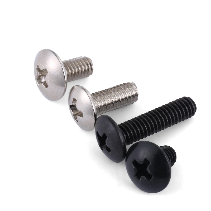 TM M2 M2.5 M3 M4*4/5/6/8/10/12/16/20/25mm Phillips Truss Head Machine Screws Cross Recessed Mushroom Screw Steel Nickel