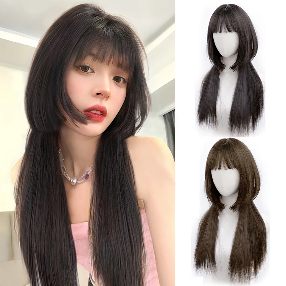 

EASTSECRET Long Hair Straight Synthetic Jellyfish Head Wig Women Natural Cosplay Lolita Hair Wigs with Bangs for Daily Party