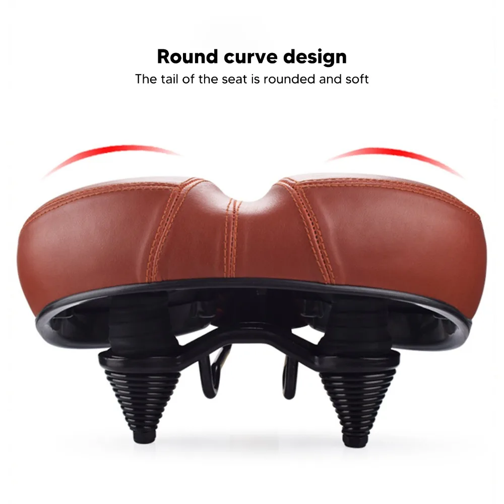 

Прочное водонепроницаемое велосипедное сиденье с дышащей полой подушкой, широкое коричневое велосипедное седло для MTB, шоссейных и круизных велосипедов, а также спин-байков