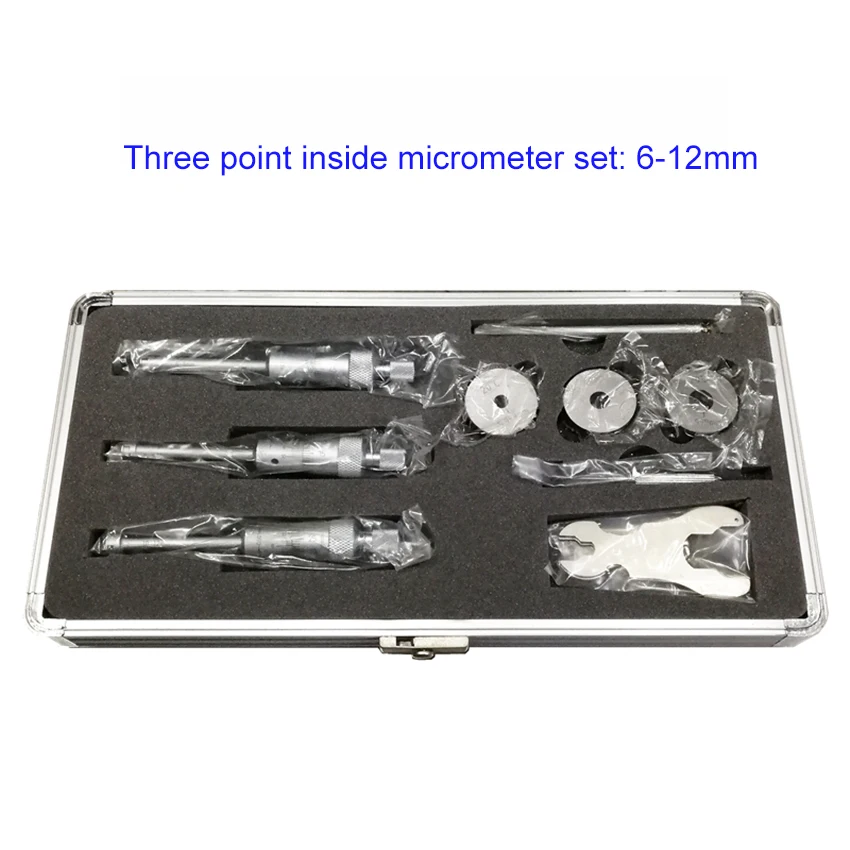 

Three Point Inner Diameter Caliper 315-44-110 6-12mm /315-46-070 12-20mm High Precision Three Point Internal Micrometer Set