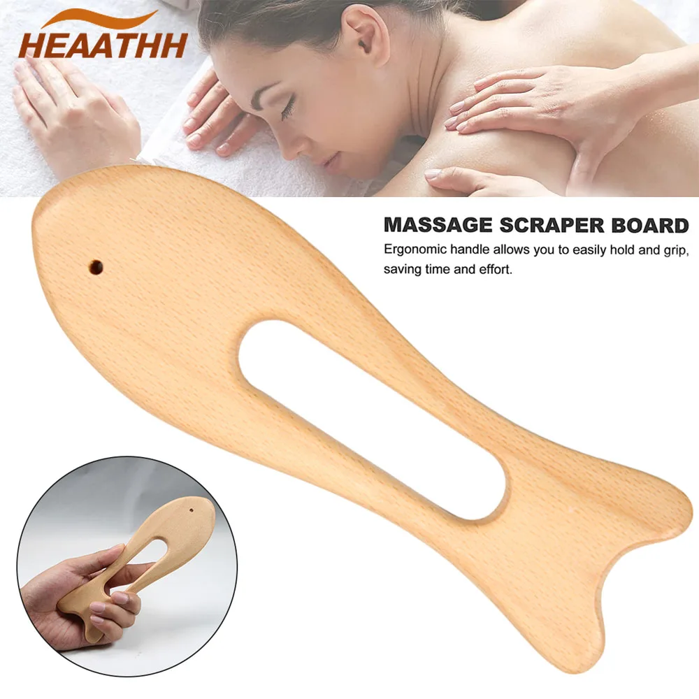 

1Pcs Beech Wood Gua Sha Massage Tools, Lymphatic Drainage Scraping Board Guasha Tool, Body Shaping Neck Back Muscle Scraper