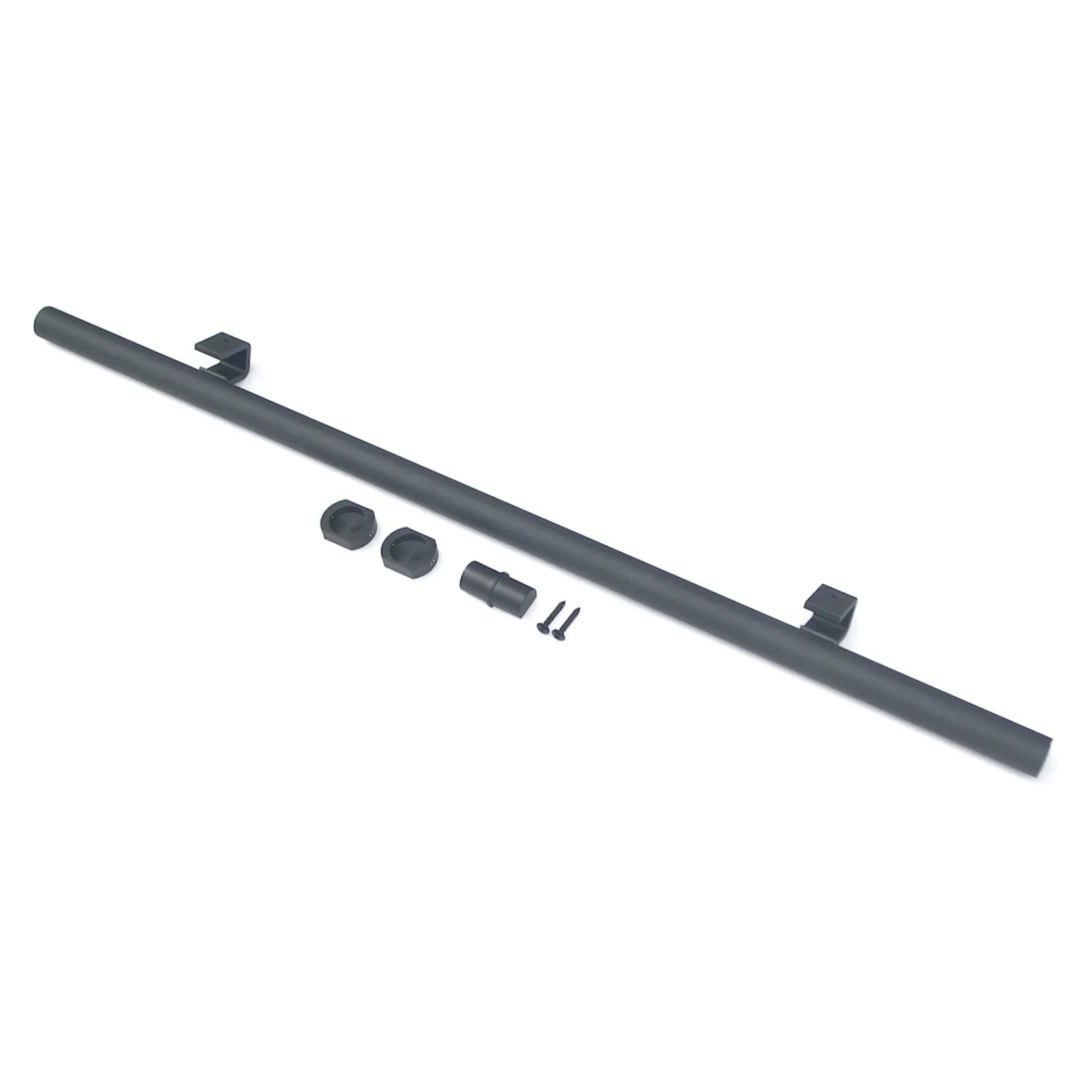 Folding Attic Metal Ladder Sliding  with Removable Hook Hardware Kit, Cabinet Pulley Ladder with Handrails