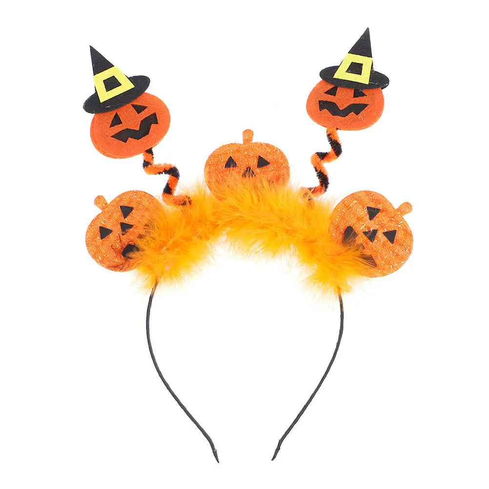 

4Pcs Pumpkin Headband Halloween Party Decor Hair Hoops Creative Kids Costume Accessory Birthday Stage Performance