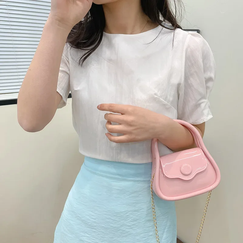 Fashion Small Jelly Color Mini Shoulder Bags for Women Handbag 2023 Trendy Square Crossbody Messenger Bags Ladies Mini Handbags