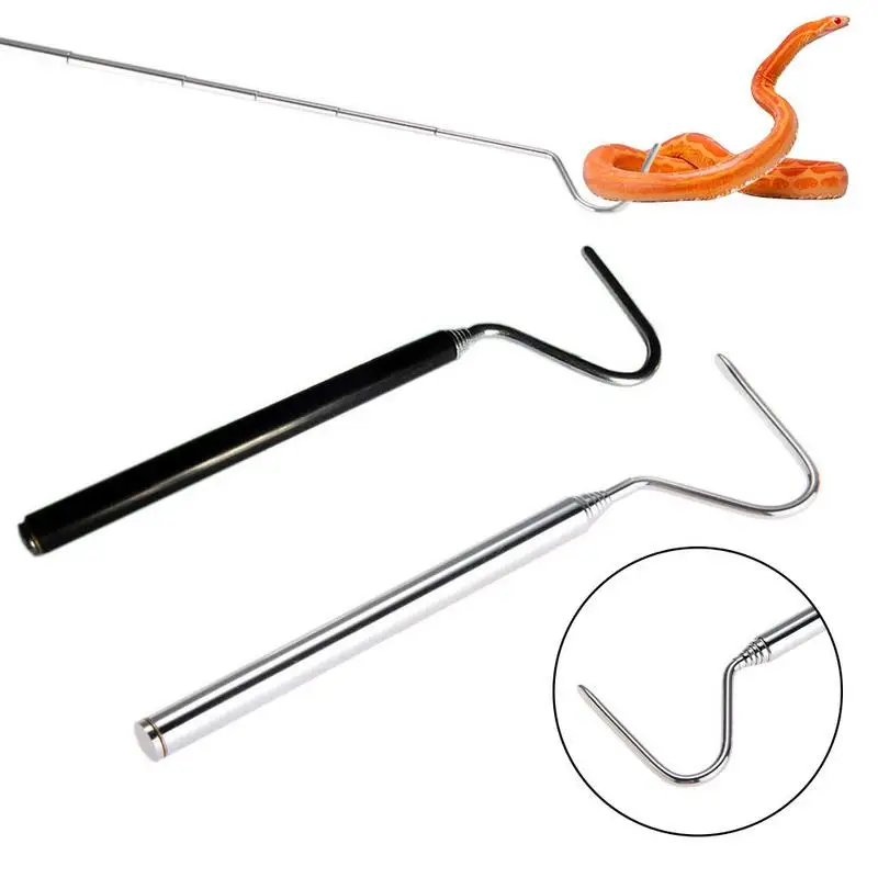 Snake Hook Stainless Steel Snake Catcher Tool Reptile Hook Length 6.30-26.78in Maintain A Safer Distance For Catching