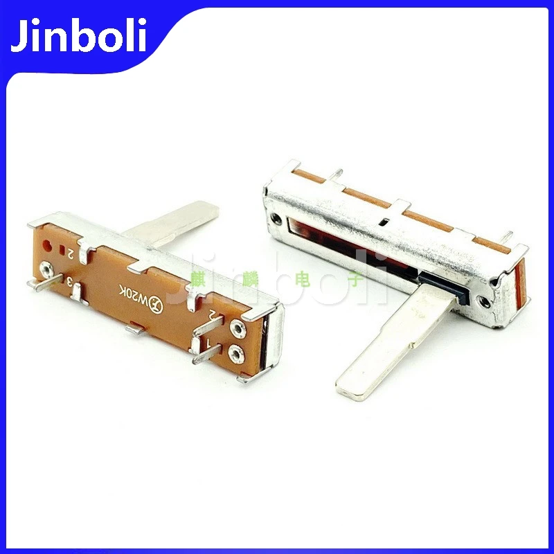 1PCS 35mm W20K With Center Positioning Single Straight Slide Potentiometer Mixer Adjustment Fader Stroke 20mm Handle Length 20mm