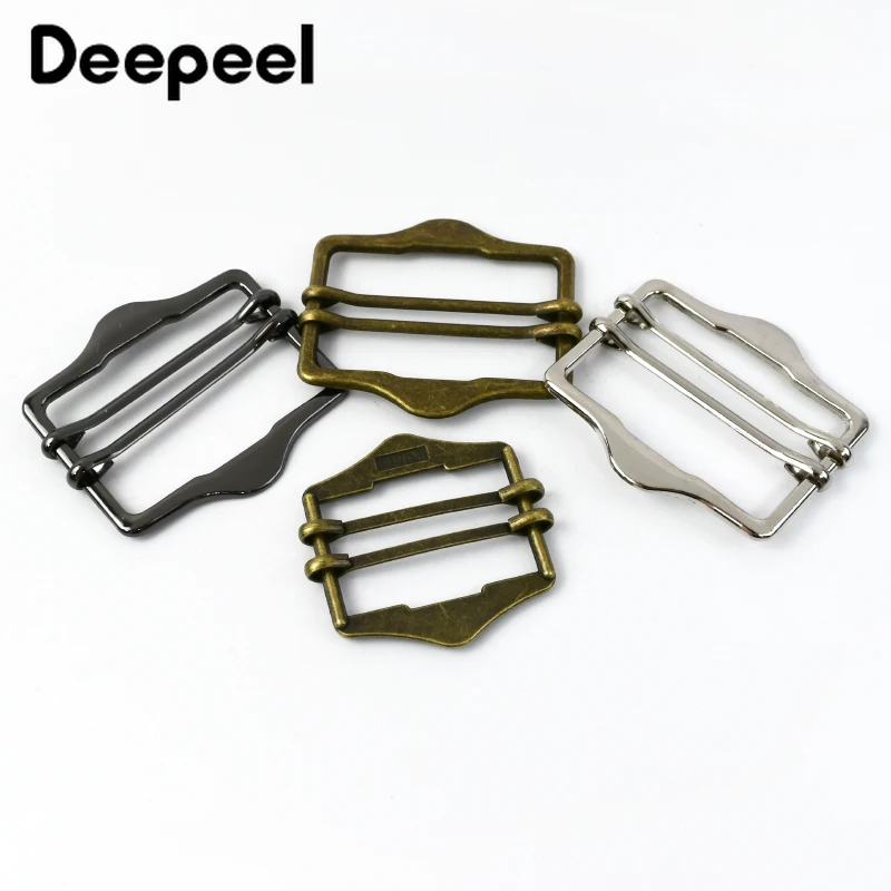 2/4Pcs Deepeel 20-40mm Metal Tri Glide Slider Buckle Adjustment Double Pin Clasp Webbing Overcoat Clothing Hook Sewing Accessory