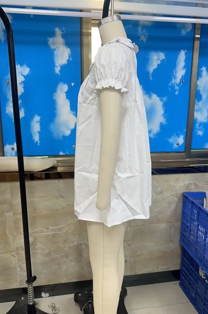 

Женские рубашки с коротким рукавом, однотонные, с воротником-стойкой, свободные блузки, летние повседневные топы, уличная одежда