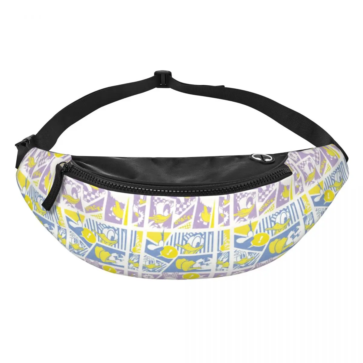 

Custom D-Donald Anime Duck Fanny Pack Men Women Funny Cartoon Crossbody Waist Bag for Traveling Phone Money Pouch