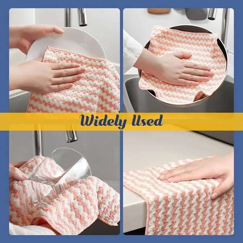 1pc Microfiber Cleaning Rag Water Absorption Kitchen Towel Linen Dishwashing Towel Cleaning Tools Home Household Cleaning Tool