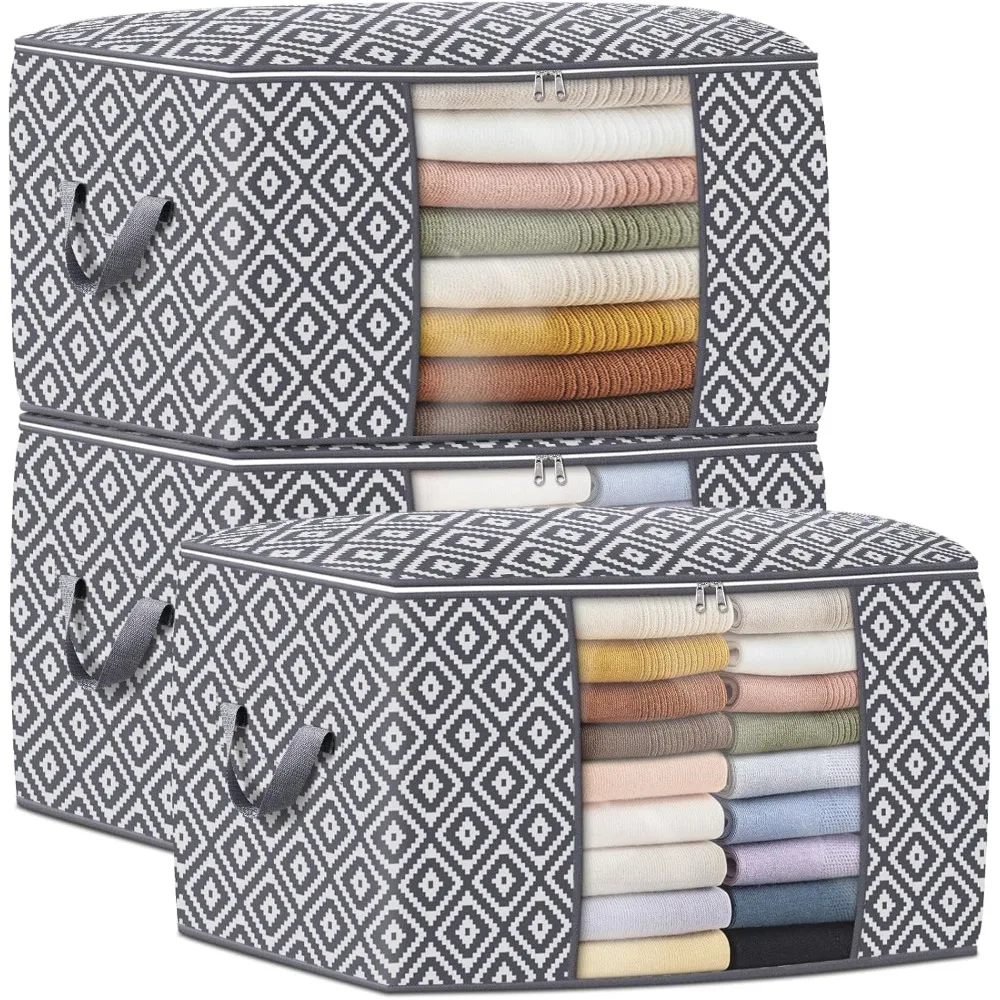 

Прямые контейнеры для хранения вещей на 100 л, большие контейнеры для хранения одежды Складные сумки для организации и хранения с усиленной ручкой, прозрачные